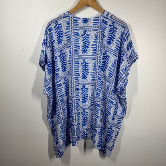 Ann Taylor LOFT Cover Up Women XS/S NWT Blue Fern Kimono Beach Pool Vacation - Picture 2 of 6